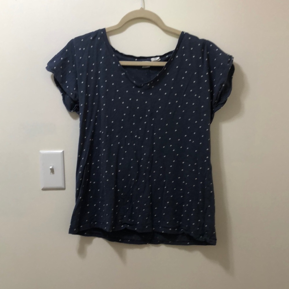 Artisan Ny Dark Blue Blouse with White stars